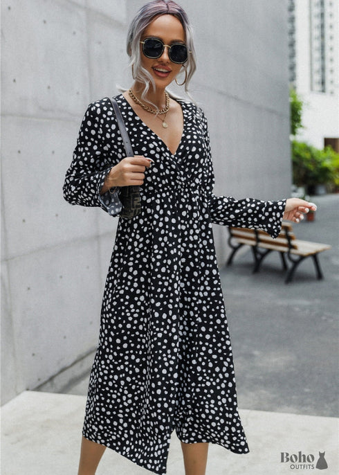 Polka Dot Women black Dress